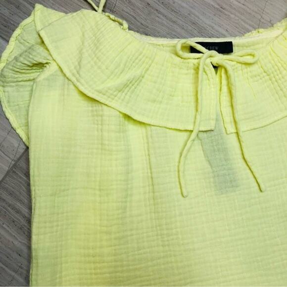 J.Crew Ruffle Soft Gauze Camisole Beach Summer Cruise Trip Crisp Aloe Yellow Med - Picture 2 of 11